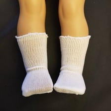 Fits American Girl White Socks - One Pair