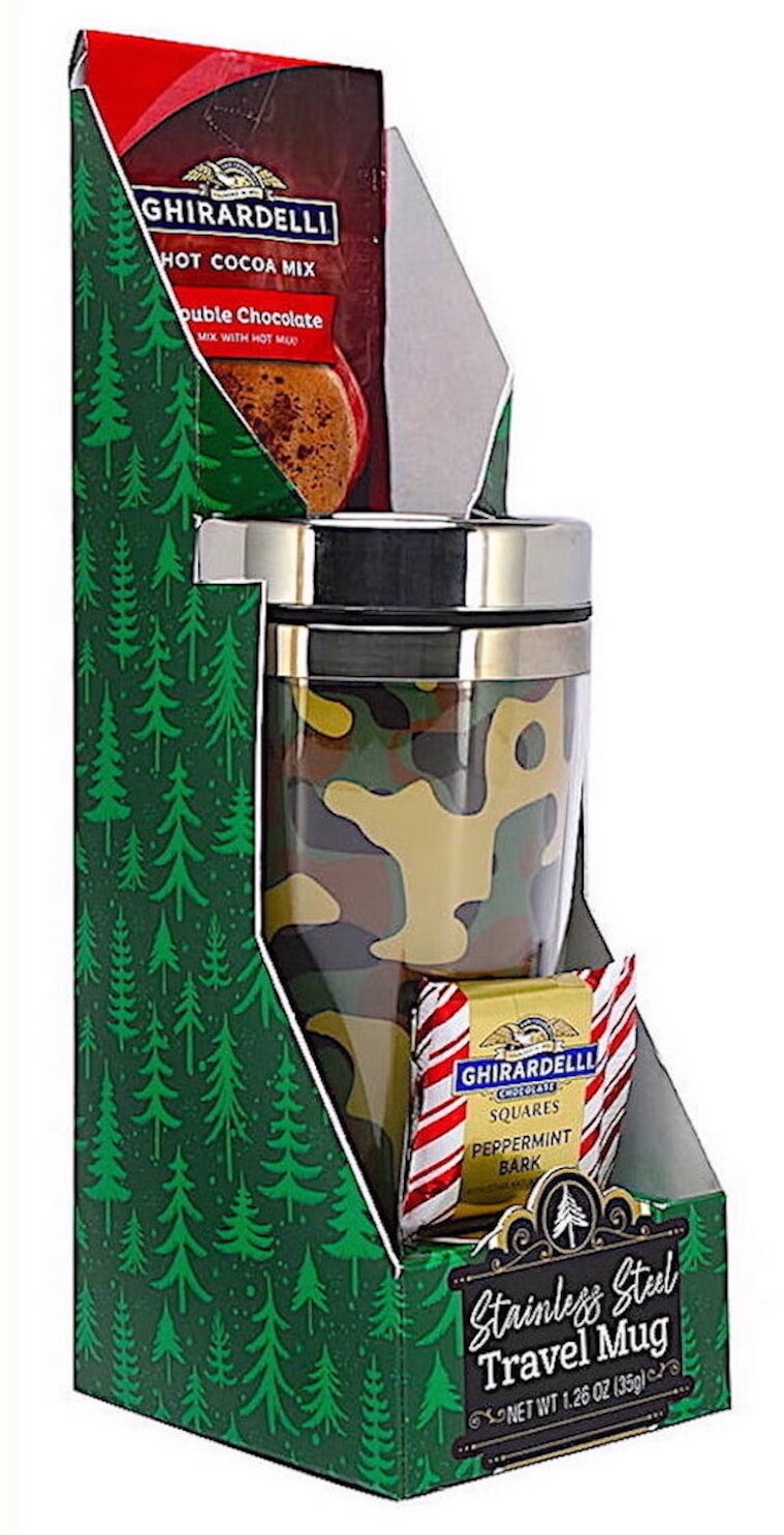 Ghirardelli Stainless Steel Mug With Chocolate and Hot Cocoa Gift 