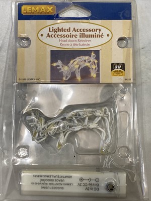 1998 Lemax Village Collection Head Down Reindeer Lighted Sculpture Item No 84238