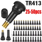 25-200pcs Tire VALVE STEMS TR 413 Snap-In Car Short Rubber Tubeless Black Lot