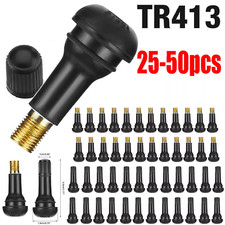 25-200pcs Tire Valve Stems Tr 413 Snap-in Car Short Rubber Tubeless Black Lot
