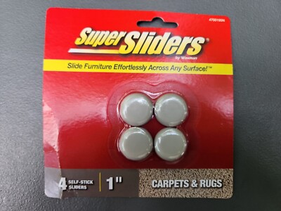 (6 Pack) 1'' Waxman Super Sliders, Carpets and Rugs, 4 pcs