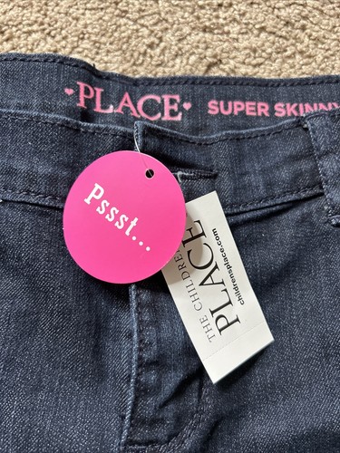 NWT The Children’s Place Size 14 Super Skinny Dark Wash Jeans Color #744 - Picture 3 of 6