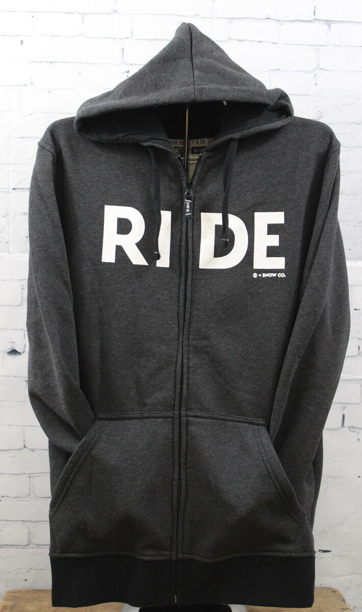 Новая мужская толстовка с логотипом Ride на молнии среднего черного цвета
