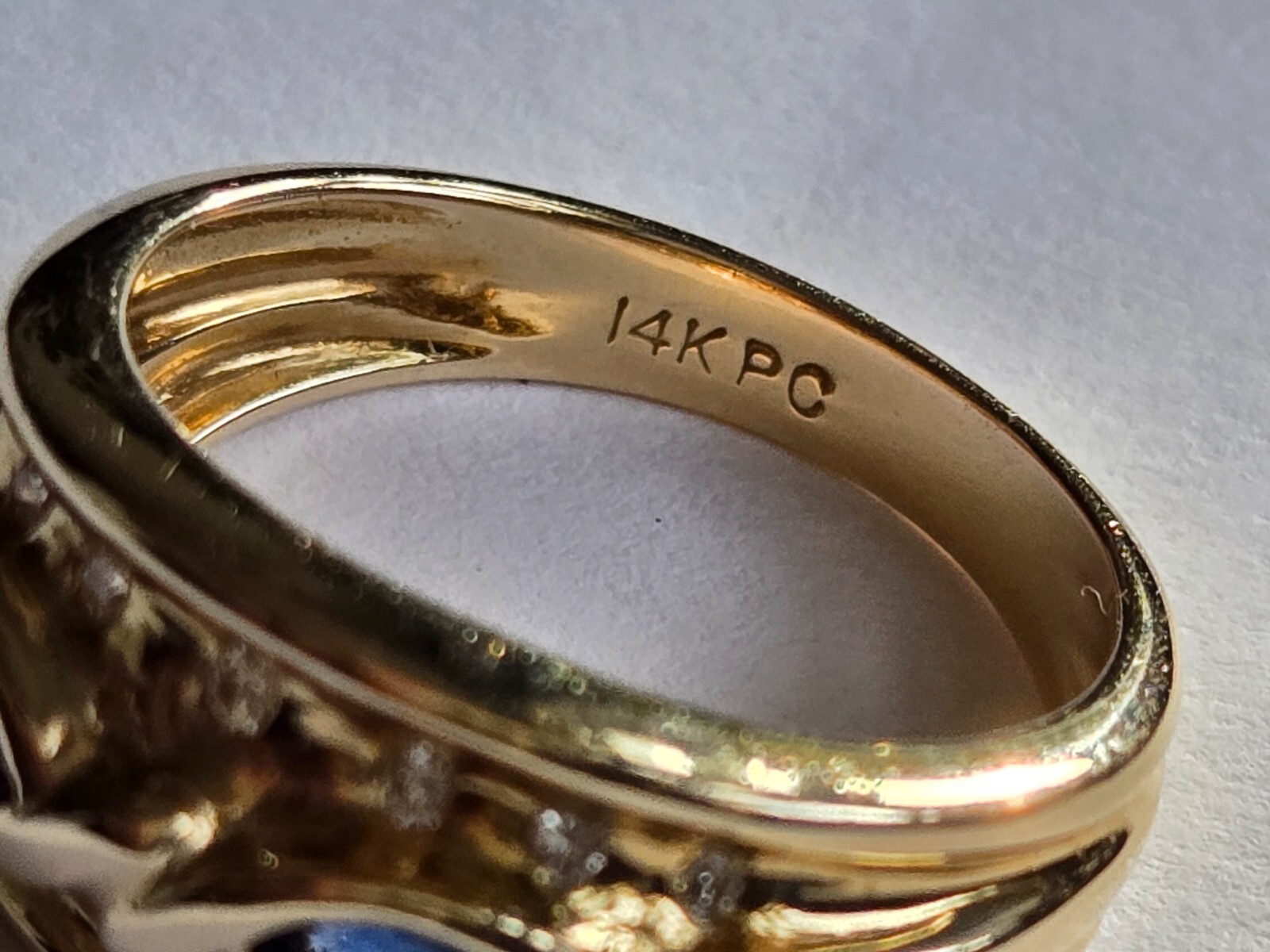 14K Solid Gold Vintage Ruby Sapphire Diamond Infi… - image 11