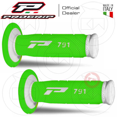 PAAR GRIFFE PROGRIP MOTO CROSS ENDURO 791-241 DUAL DENSITY Weiß/Neongrün