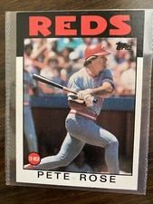 Vintage 1986 Topps Pete Rose Cincinnati Reds Baseball Card Single