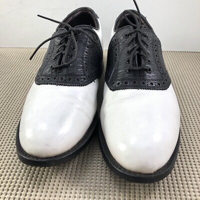Allen Edmonds Golf Shoes Mens D Honors Collection Redan White Black 