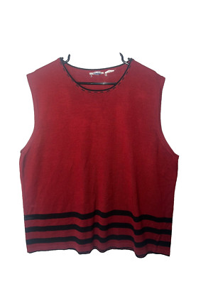 Woman's red/black tpp shirt plus size 2X? 3X? sleeveless pull over