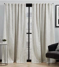 🏯 Elle Décor Ellis Light Filtering Back Tab Rod Pocket 2 Curtain Taupe 54x96🆕
