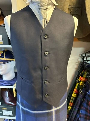 Scottish Argyle 5 Button Weste in dunkelblau, Gr. 38 bis 52 auf Lager nur 69£