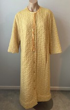 Vintage 60s VANITY FAIR MUSTARD GOLD FULL LENGTH Nightgown Robe HOUSECOAT Sz 16