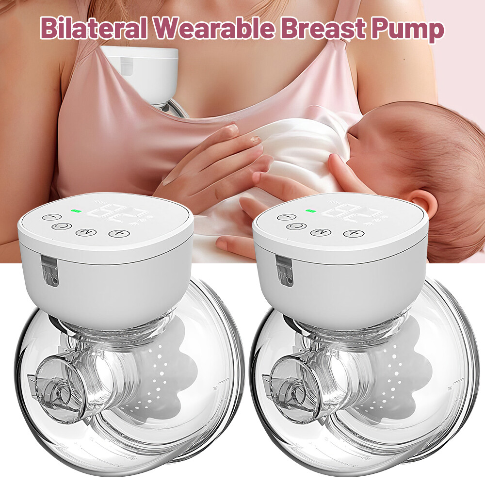 Hands-Free Wearable Breast Pump with LCD Display 3 Modes 9 Levels Rechargeable 24mm Flange-image