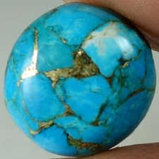 Natural Sky Blue Copper Turquoise Round Cabochon Gemstones 08.90Cts 14x 14x 05mm