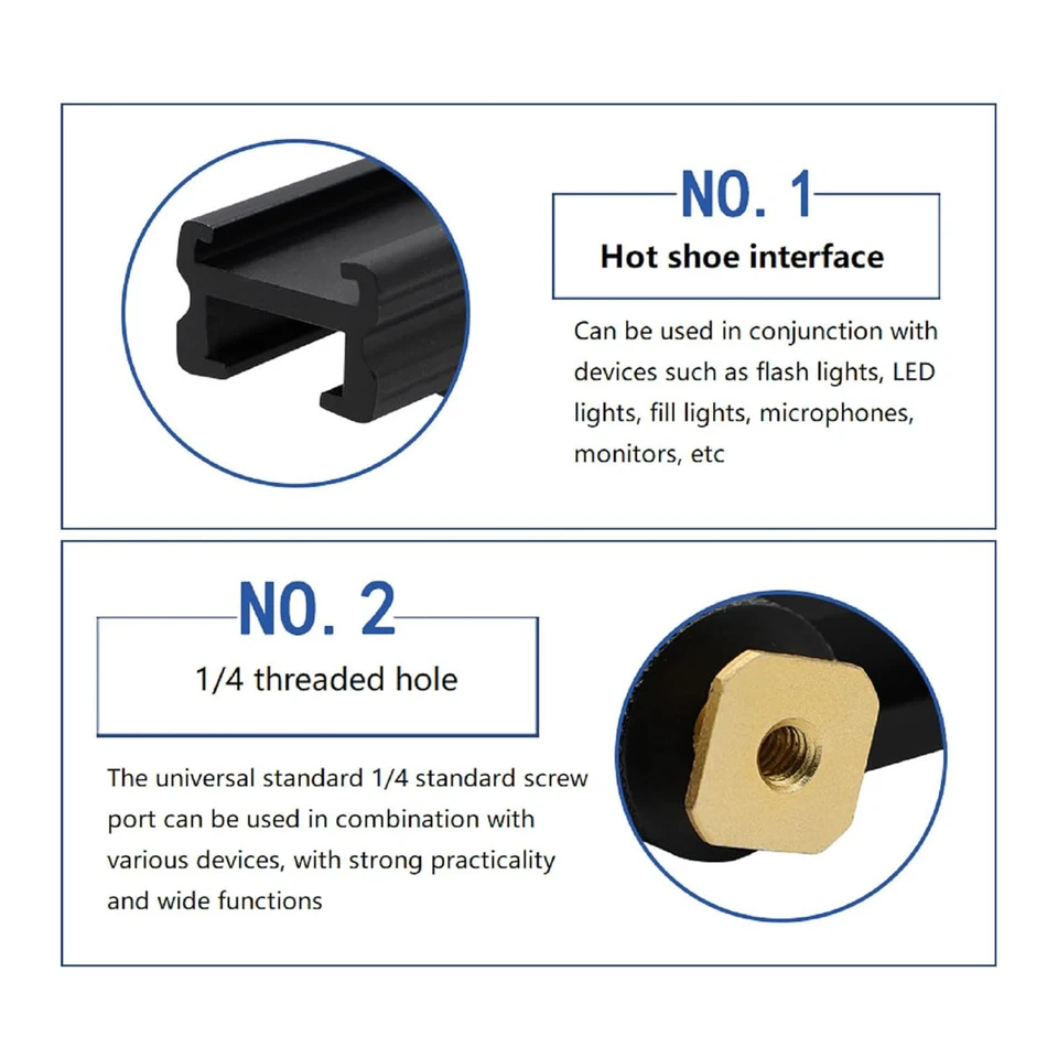 Barra de extensión de montaje en riel de zapata fría caliente para cámara de 20 cm para monitores de luz de micrófono Foto 3 de 4
