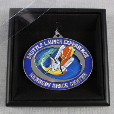 NASA Kennedy Space Center Ornament Shuttle Launch Experience Wood Box 2007 Rare