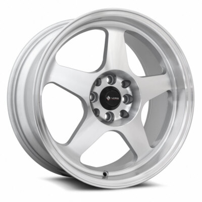 (1) 17x8 Vors SP1 4x108 +30 Silver Machine Face Lip Wheel