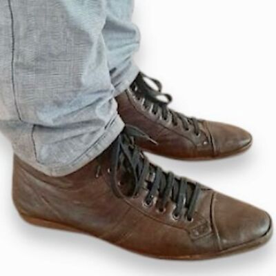 Hugo Boss Leather Lace-Up Boots size 43 Made in Italy Designer Hugo Boss Leather Lace-Up Boots size 43 Made in Italy  main image 3