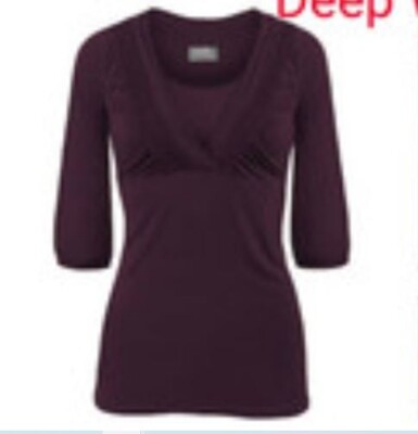 Milk Stillkleidung Billow-Sleeve Umstandstop Deep Wine Gr. L LN130 FF 07