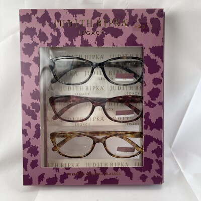 Judith Ripka s Legacy Women s 3 Pair Premium Reading Glasses +2.00 NEW