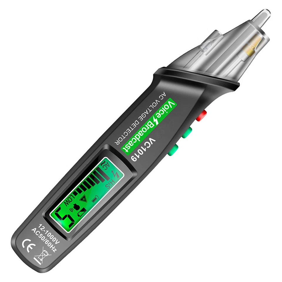 Voltage Tester Pen with Flashlight Non-Contact AC Detection up to 1000V