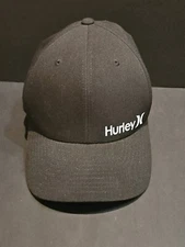 HURLEY FLEXFIT STRETCH YUPOONG BRAND BLACK HAT CAP 