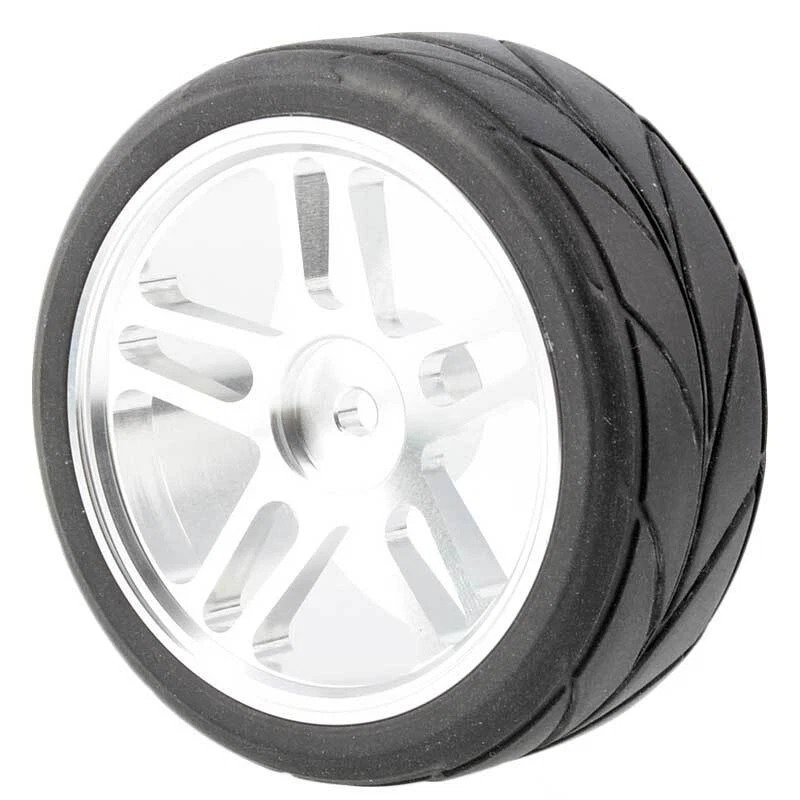 1/10Onroad Rc Car Alloy Wheels Rubber Tires For Tamiya tt01 tt02 Hpi Rs4 MST HSP - Image 3 of 4