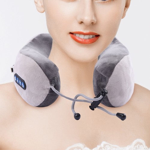 Vibrating Neck Pillow Massager Electric Heating Massage Relax Shoulder Cushion!