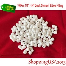 100Pcs 1/4"-1/4" Quick Connect Elbow Fittings Connector Push In Fit Adapter