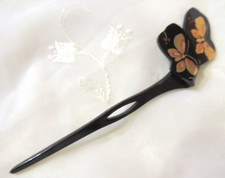 Used Japanese Kanzashi Hair Pin Butterfly Design Traditional Hair Accessory