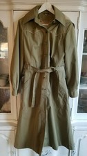 Weather Wise Women's Green Trench Coat Rn28168 Size 11/12 M/l