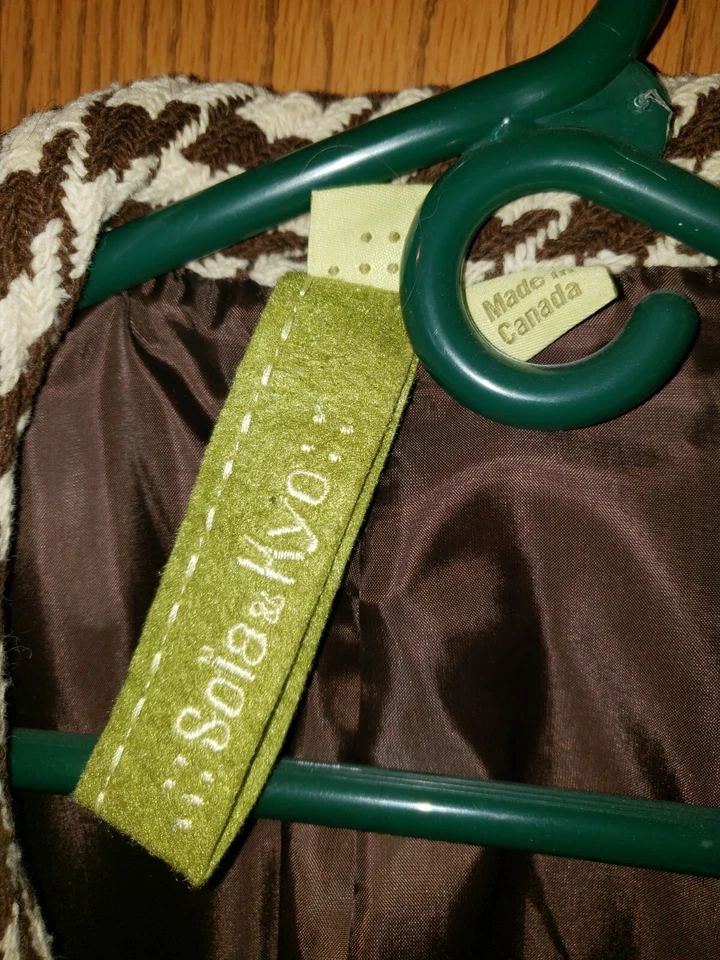 Soia & Kyo гороха пальто куртка белый коричневый гончие зуб шерсти TP/XS - Изображение 2 из 4