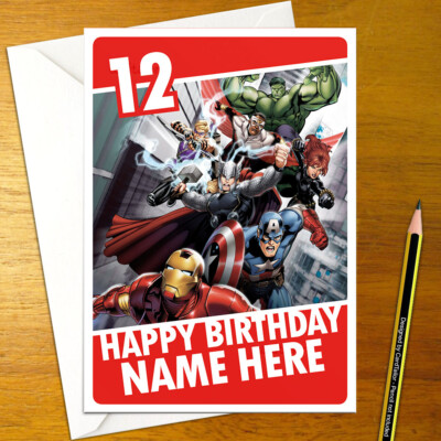 Avengers Personalised Birthday Card Personalized Marvel Ironman Hulk Thor Ebay