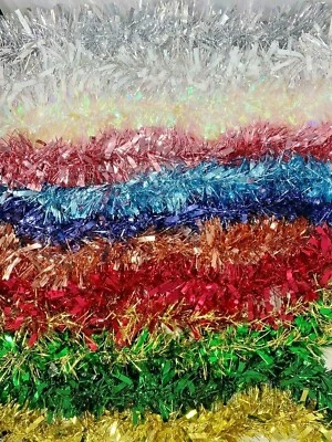 Tinsel Chunky 2M 6.5 FT Christmas Tree Decoration Garland Festive Xmas Colours