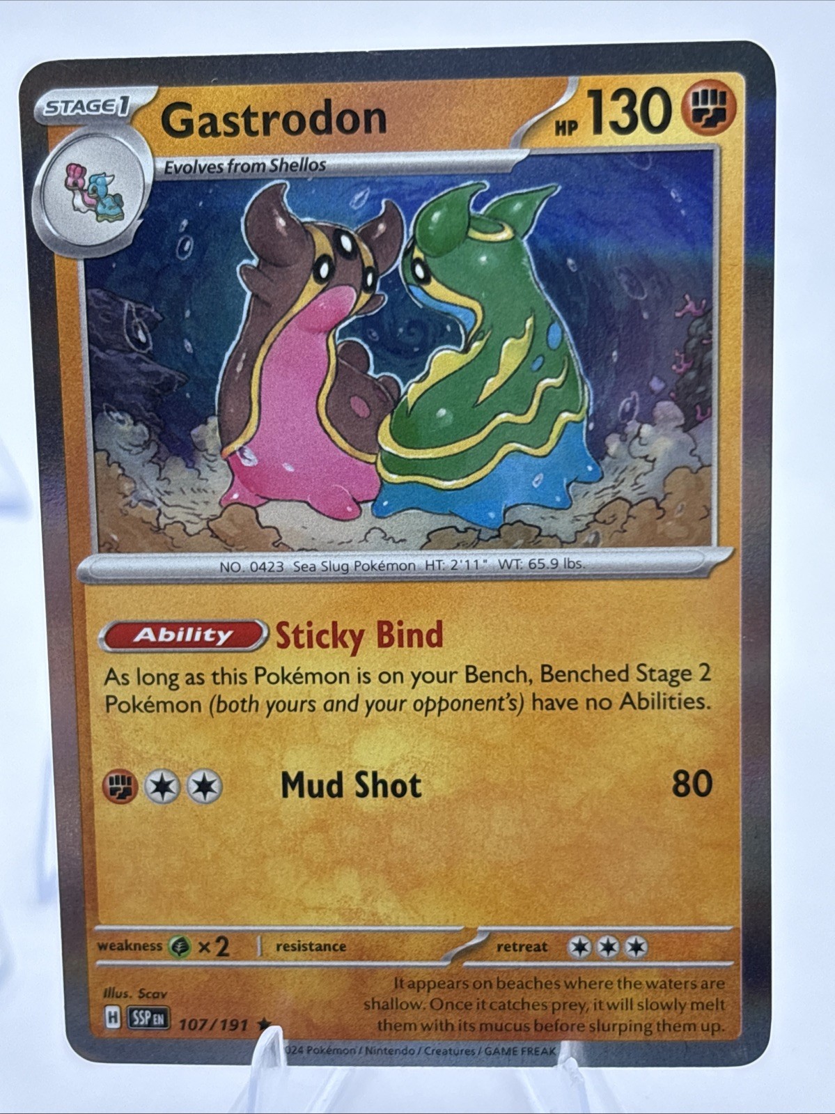 Gastrodon 107/191 Sv08: Surging Sparks Cosmos Holo - Checklane Blisters Promo NM