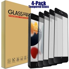 For iPhone 6 6s 7 8 Plus Clear Full Cover Glossy Tempered Glass Screen Protector