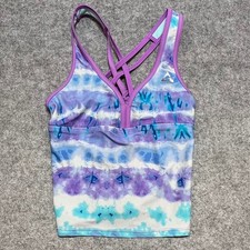 Gerry Girls Purple Blue Tie Dye Tankini Swim Top Strappy Back Youth Size M 10/12