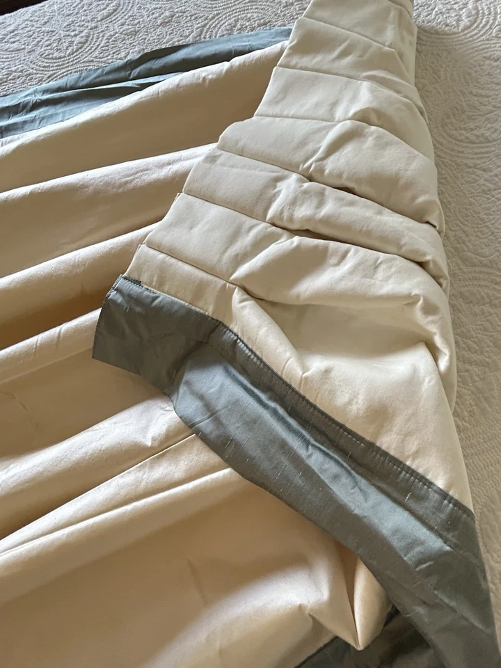 "Par de paneles de cortinas de seda Dupioni personalizados 102"" L plisados forrados ¡Hermosos!! Foto 4 de 4