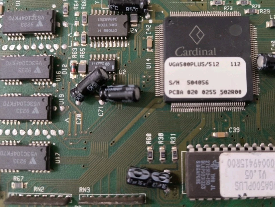 Tarjeta rara 1991 Cardinal Technologies VGA 500 PLUS ISA VGA FCC GDE0114 MXB1 Foto 2 de 4