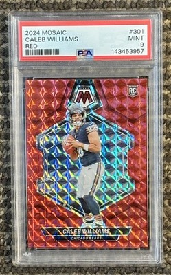 Caleb Williams RC RED PRIZM PSA 9 MINT 2024 Mosaic LOW POP Chicago Bears Rookie