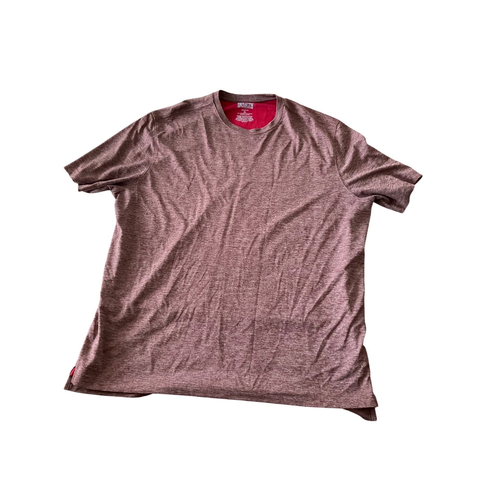 Duluth Trading Co Relaxed Fit XL Heathered Burgundy Nylon Polyester T-Shirt