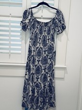 Cupshe dress women Smocked Size Small Navy Blue NWT Beach Pool