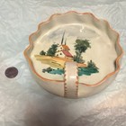 Hand-Painted Art Pottery Ceramic Landscape Ashtray Scalloped Edge Glossy 740/250 — photo 1