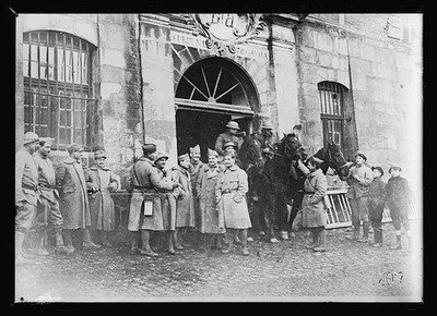Luneville France March 1917 French American Italian Soldiers Stable Entrance