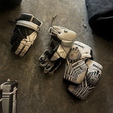 STX Cell II & Brine Uprising Lacrosse Glove 5 Finger White/Black for Lacrosse