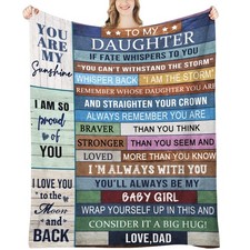 Daughter Blanket from Dad, Daughter Birthday Gifts from Dad, Daughters Gift f...