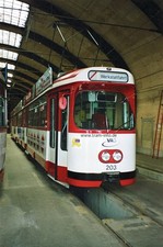 Foto-Abzug Photo Tram Freiburg VAG Deutschland GT8 #203 Bth. Komturstra&szlig;e '01