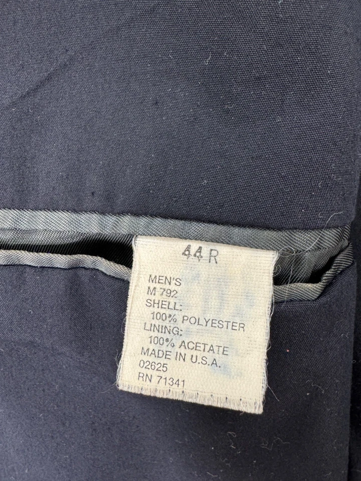 LL Bean Blazer Men 44R Black Sports Coat Career Suit Jacket Vtg Made In USA - Image 4 of 4