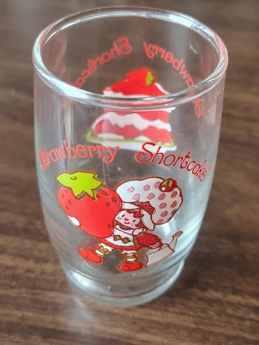 Strawberry Shortcake 1980 American Greetings Drinking Glass Juice Cup 3 7/8