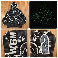 Glow in the dark BAPE City Camo shark full zip hoodie A Bathing Ape Size M